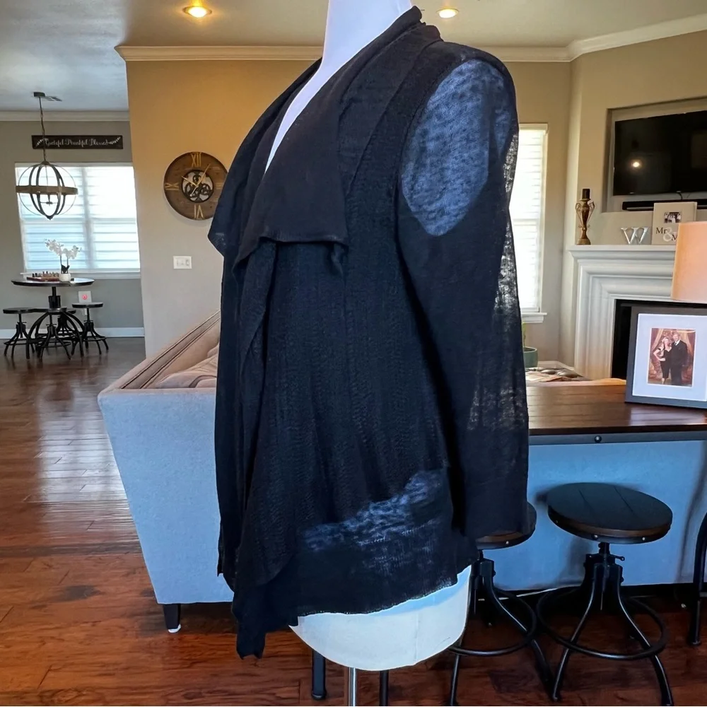 Lauren Ralph Lauren  100% Linen Open Cardigan Size Medium Sweater Light-weight - Picture 7 of 15